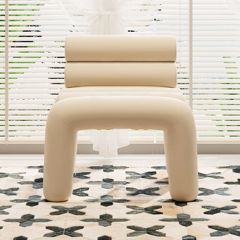 Luxurious Beige Velvet Accent Chair