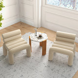 Luxurious Beige Velvet Accent Chair