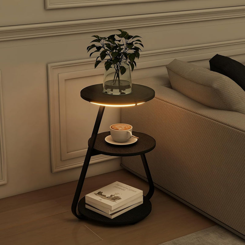 Vertex Modern 3-Tier Side Table