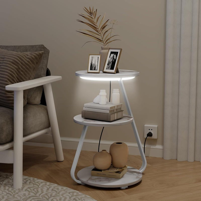 Vertex Modern 3-Tier Side Table