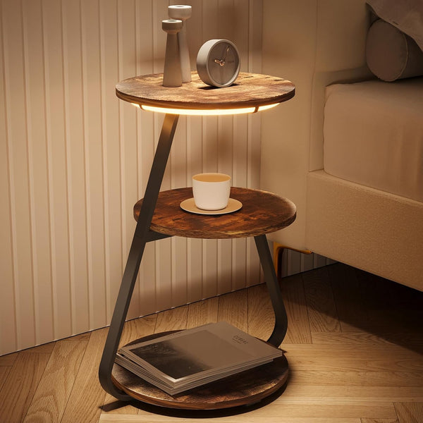 Vertex Modern 3-Tier Side Table