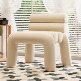 Luxurious Beige Velvet Accent Chair
