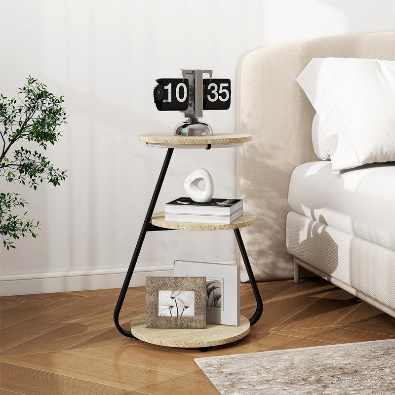 Vertex Modern 3-Tier Side Table