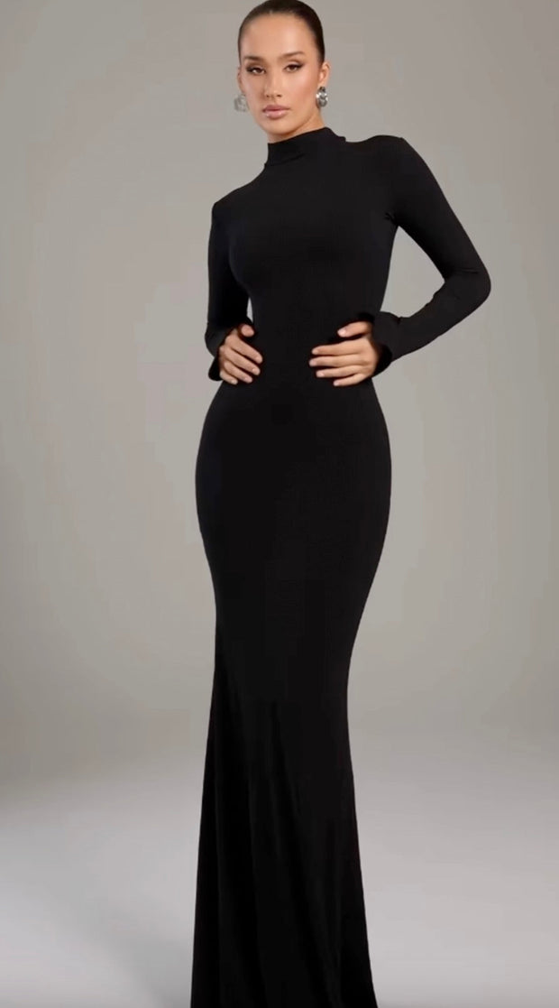 Noire™｜Turtleneck Maxi Dress