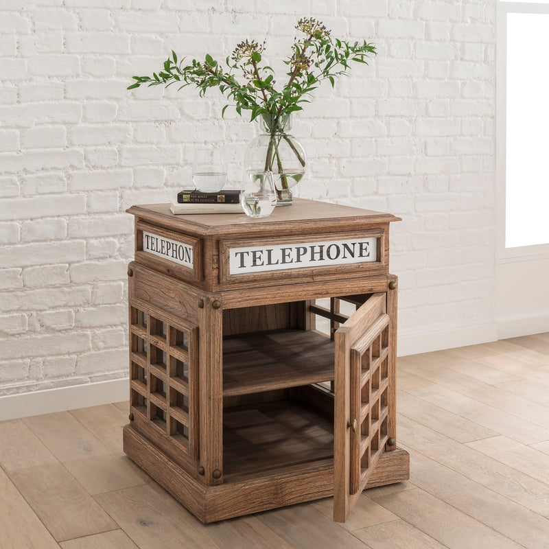 Natural Telephone Box Side Table